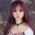 Purple with bangs, long