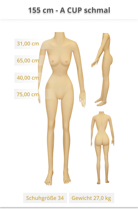 155 cm - A CUP, Narrow hips