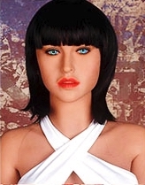 black with bangs, shoulder length