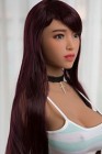 red - brunette with bangs